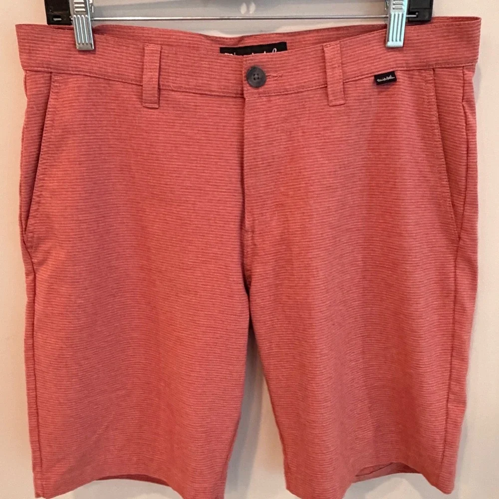 TravisMathew Mens Pink Heathered Performance‎ Golf Shorts Size 32 Stretch Casual